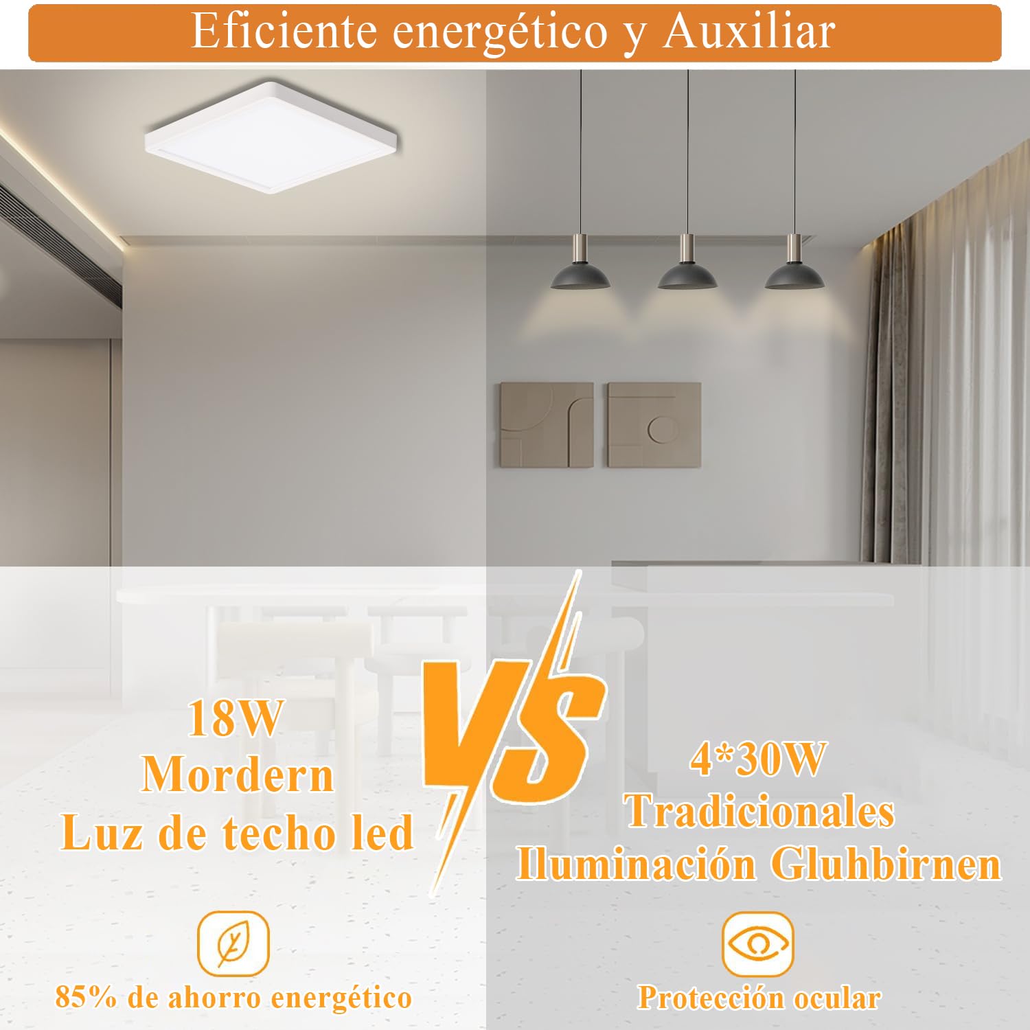 Plafonnier LED 18W 4000K - IP44 Pour Salle De Bain, Cuisine - 1620LM - Blanc Naturel