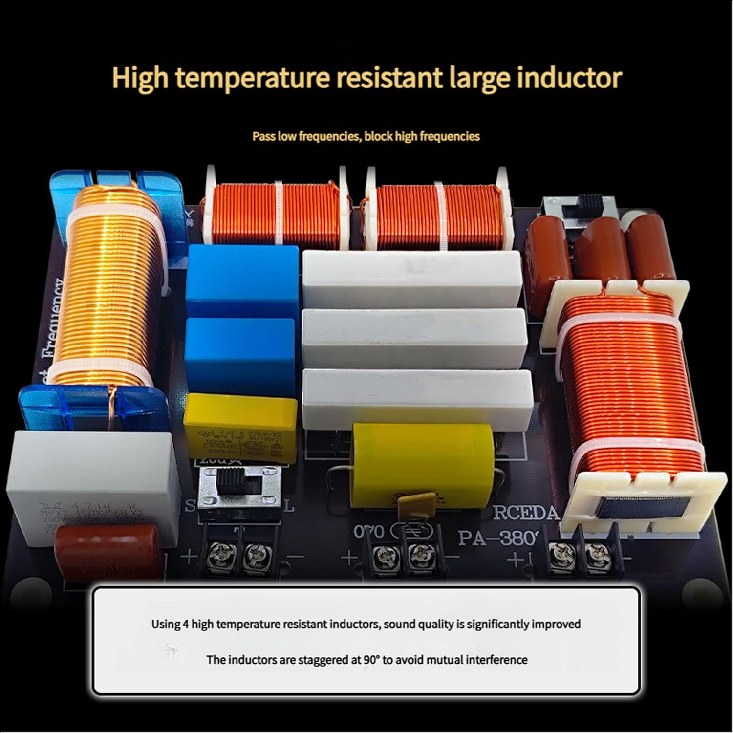 Premium 3-Way Crossovers with Adjustable High Low Channels, Inductors & 4 Sound Modes for HiFi Systems HiFi Sound Frequency Divider