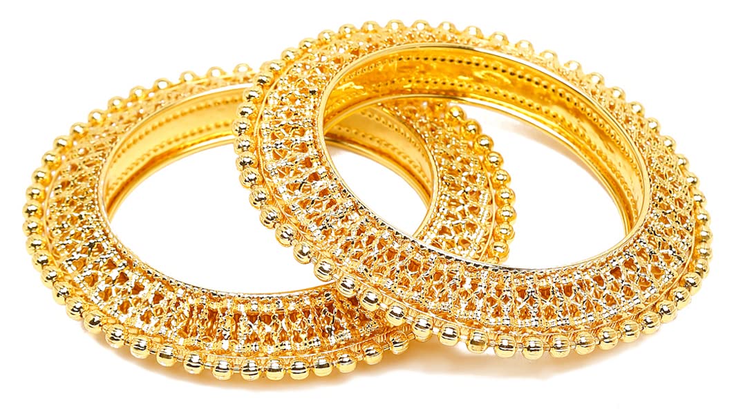 Shining Diva Fashion Latest Gold Plated Set of 2 Stylish Traditional Bangle for Women (13097b_2.4) (B0B65CB25S) Amazon Price History, Amazon Price Tracker