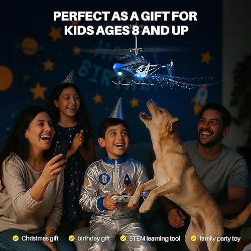 Miniatura 6 de Helicóptero de control remoto SYMA, S107H-E helicóptero RC con despegue y aterrizaje con una tecla, alta y baja velocidad y diseño duradero de