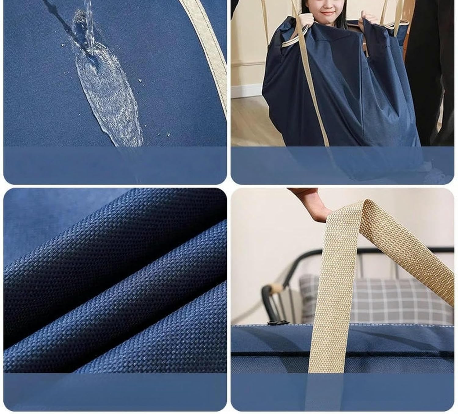 Moving bags Moving Luggage Bag Foldable Travel Quilt Storage-XXL 100x30x60cm (180L)-Black