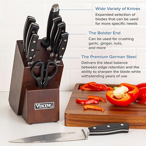 Miniatura 5 de Viking Culinary - Juego de cubiertos forjados con bloque, 10 piezas