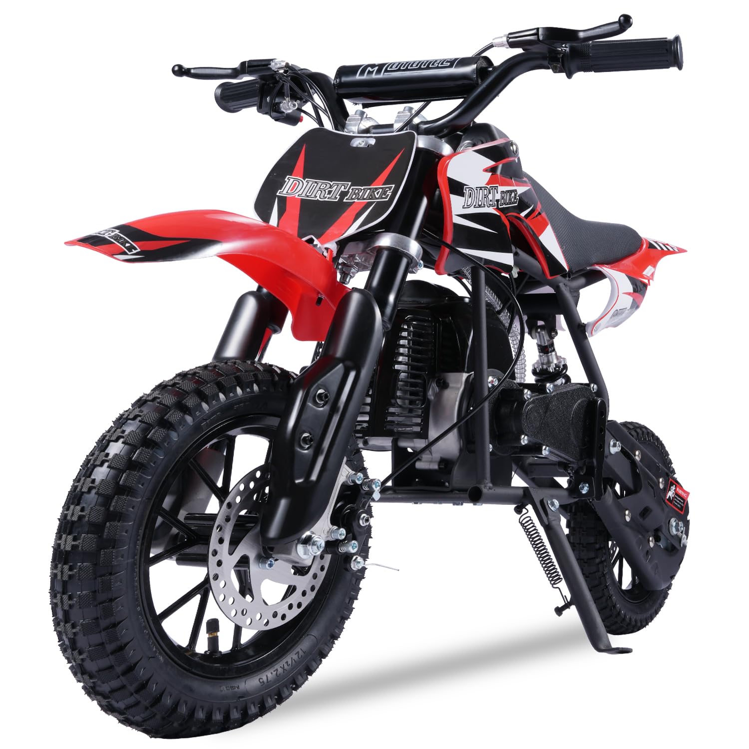 TOXOZERS Alien001 Mini Dirt Bike, 50CC 2-Stroke Kids Dirt Bike, EPA Approved Gas Powered with Front Fork and Rear Mono Shock, Up to 25 Mph, Weight Support Up to 130 LBS (Red)