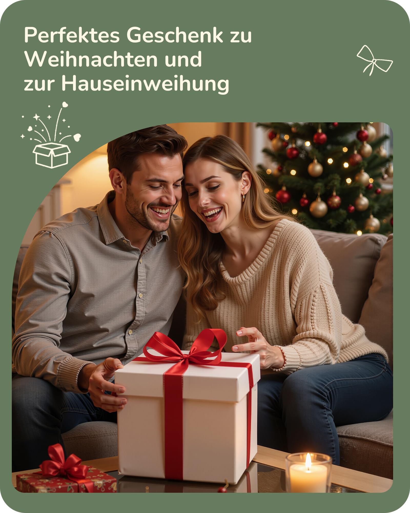 EDISHINE LED Tischlampe, Grüner Glasschirm & Goldfarbener Metallsockel, inkl. E27 LED-Lampe, 2700K Warmweiß, Moderne Nachttischlampe für Wohnzimmer, Schlafzimmer & Als Geschenk