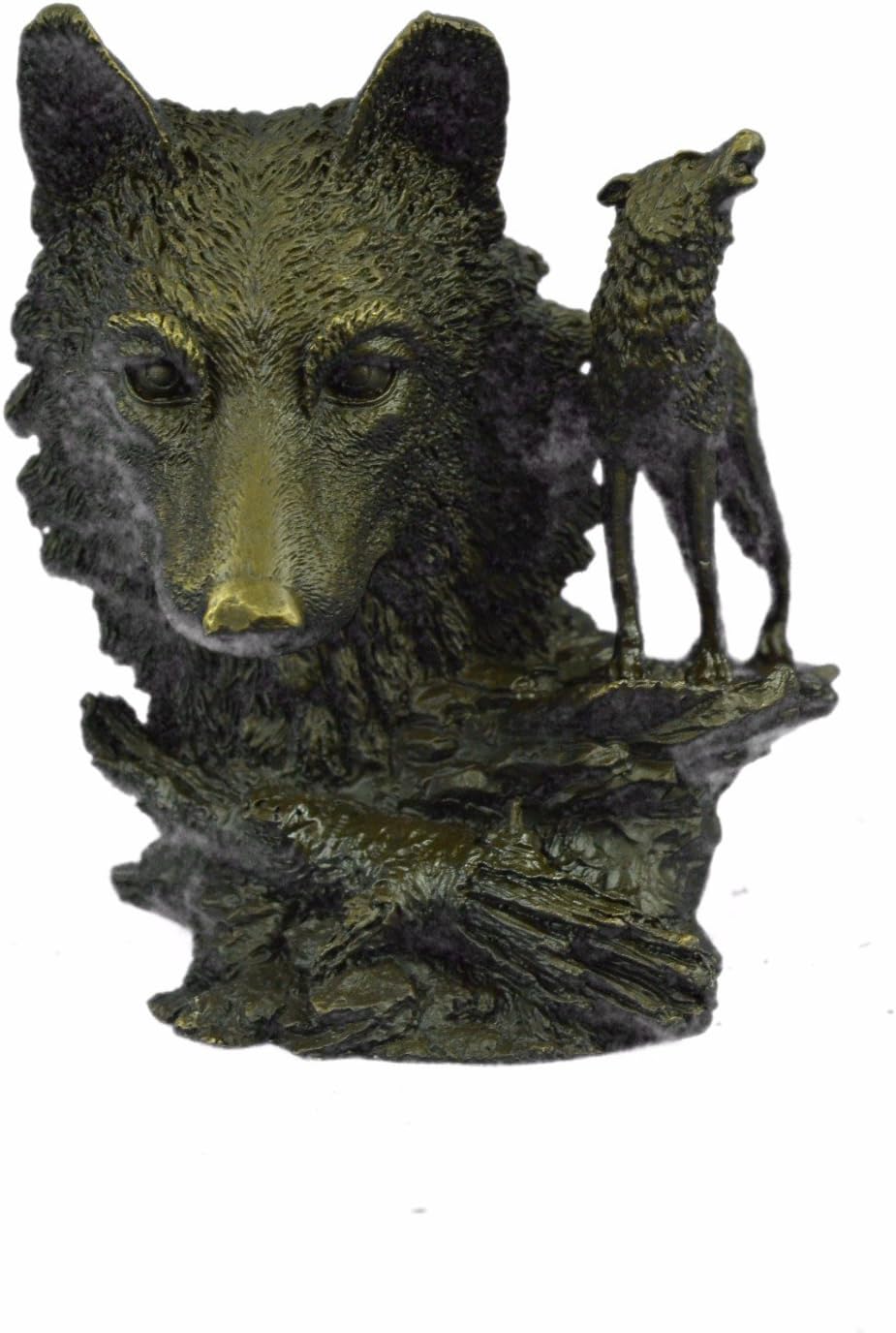 Handmade Bronze Sculpture Bronze Statue Signed Milo Deco European Wolf Figure Figurine-Uksa-130- Decor Collectible Gift