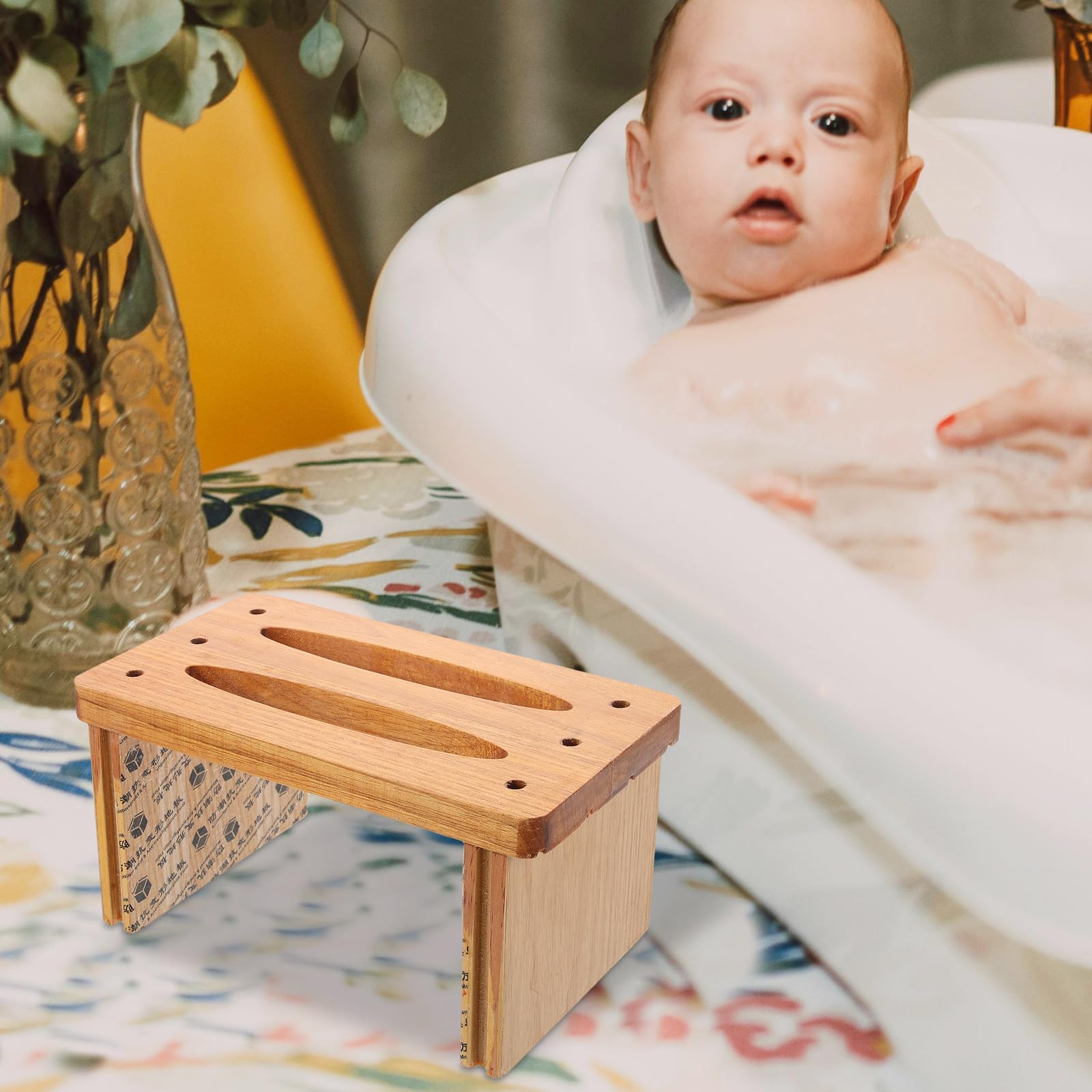 Taburete de Baño Infantil de Madera, Pequeño y Compacto para Uso Práctico