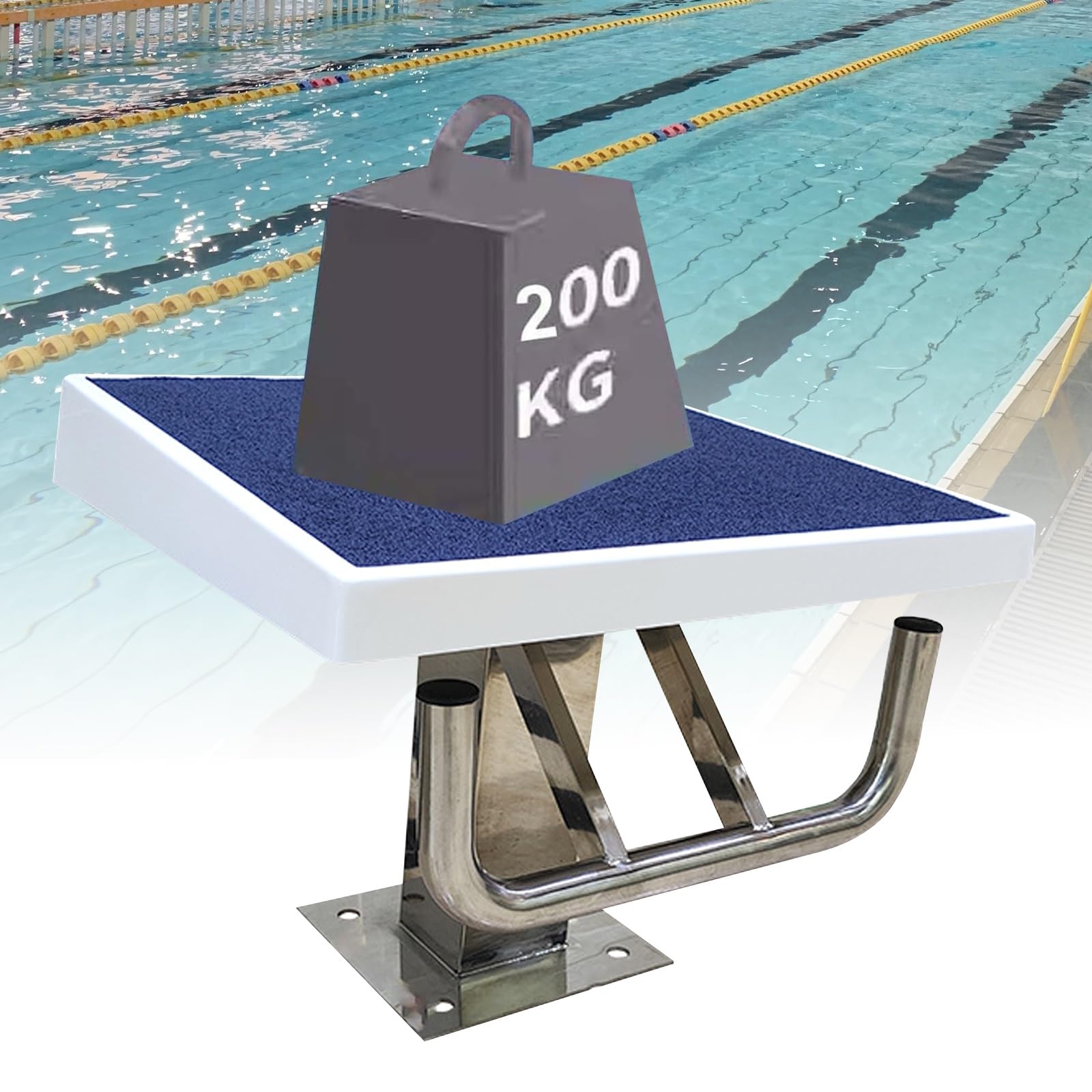 Piattaforma subacquea per piscina con superficie antiscivolo e alta capacità di carico
