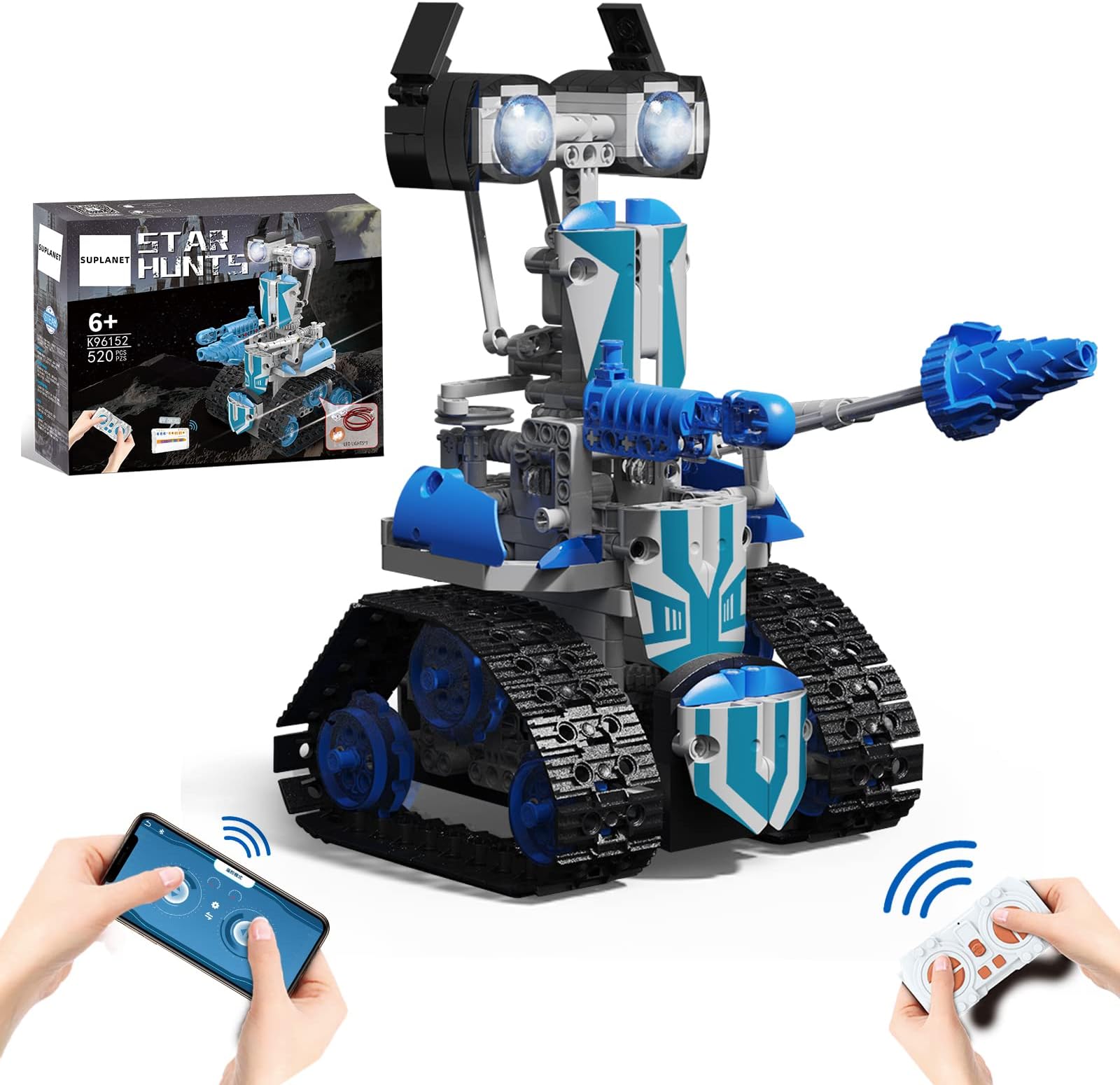 STEM Projects for Kids Ages 8-12, Remote Control and APP Programmable Robot Toys - 520 Pcs Building Science Educational Kit, Building Block Birthday Gift for Teen Boys Girls
