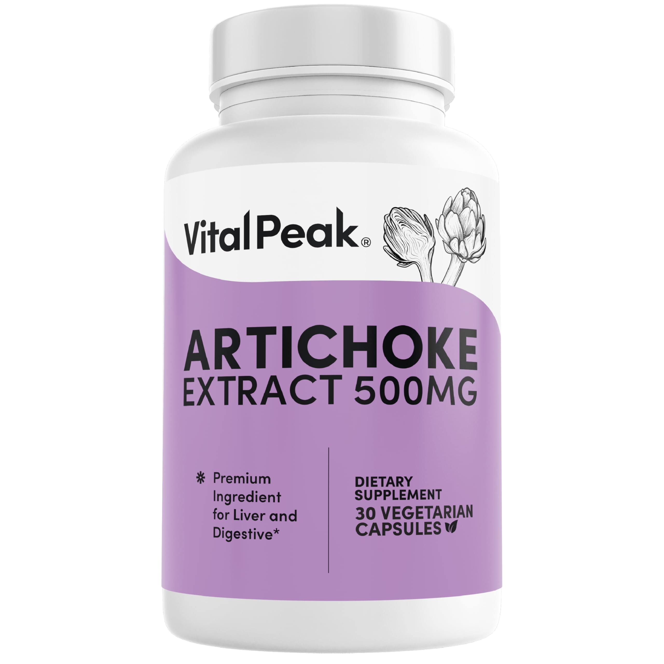 Artichoke 500 mg Supplement - Potent Artichoke Leaf Extract Capsules - 60 Capsules