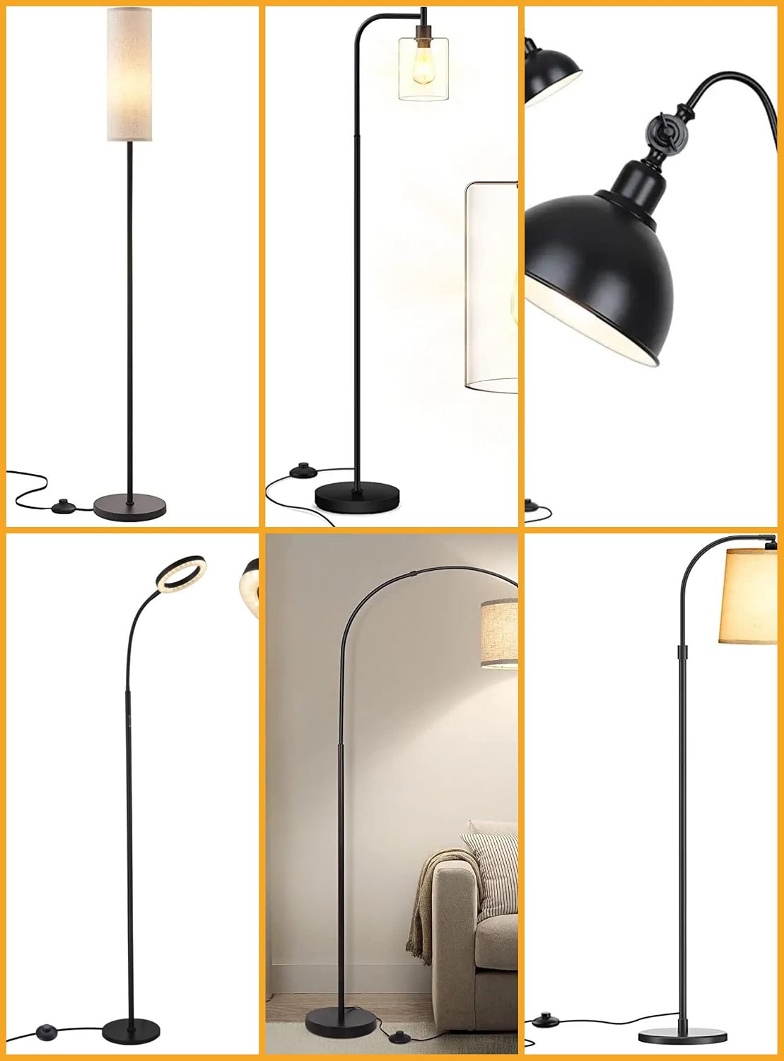 Coolneon Foot Switch Off/ON,6FT,Switch in Middle of Zip Cord,Plug+Tinned End,AWG18,250VAC,Extension Cord for Floor Lamp,Table Lamp,Christmas Tree,Tool,Appliance