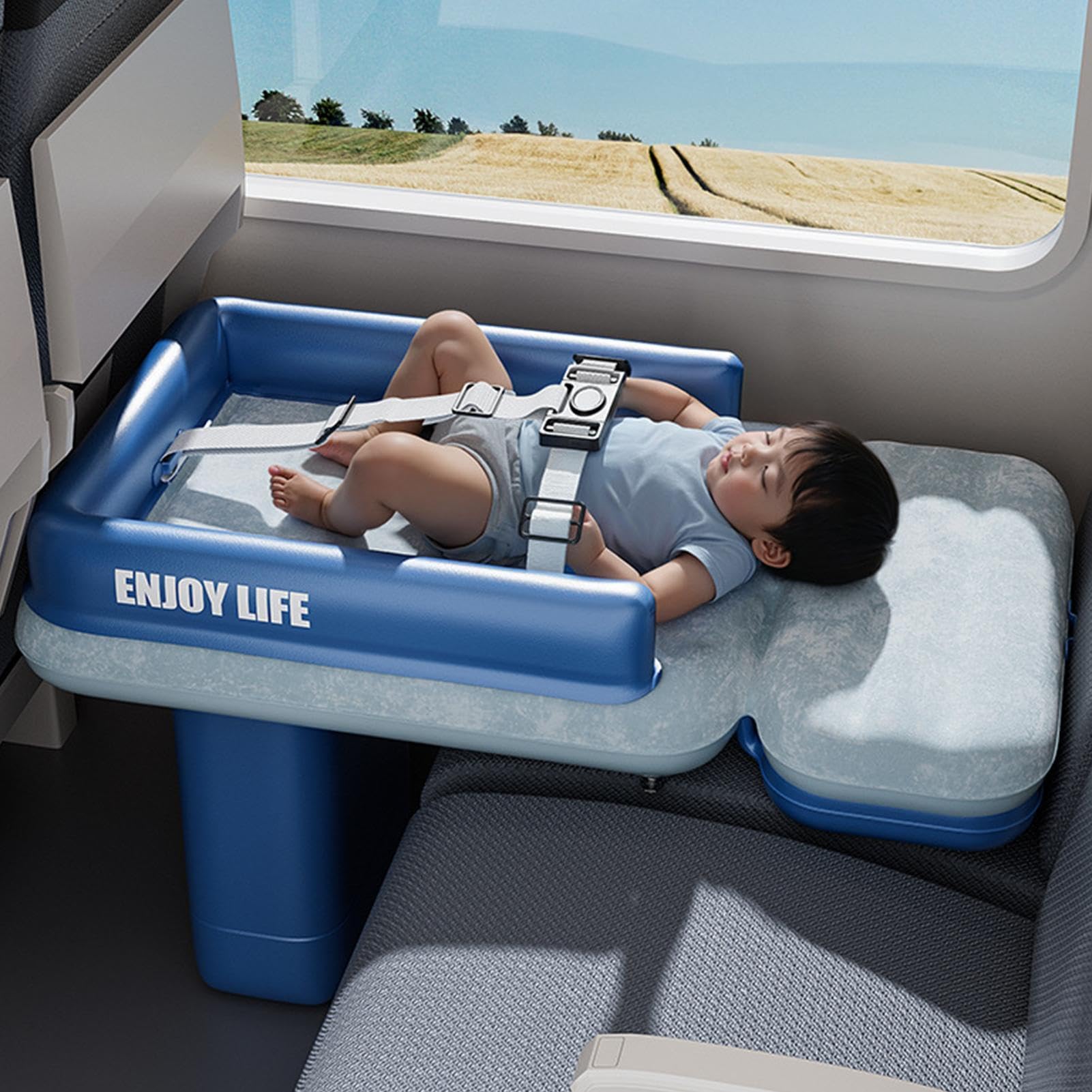 Baby-Flugzeugbett Tragbar weich faltbar Flugzeug-Reiseschlafbett | Aufblasbares Reisebett für Kinder Für Reisen, Roadtrips, Camping, Hotels, Kindergarten, Autositz, Zug, Flüge, Tragbar Weich