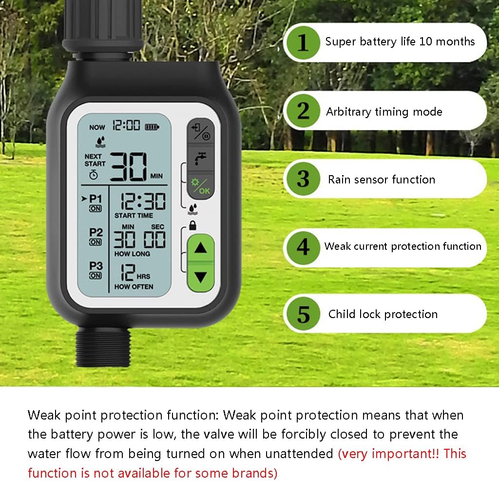 Automatic Watering Indoor Plant Drip Irrigation Controller Programmable Timer LED Display for Potted Automatic Watering Kit Vegetable for Potted Device Outdoor Indoor Sensor