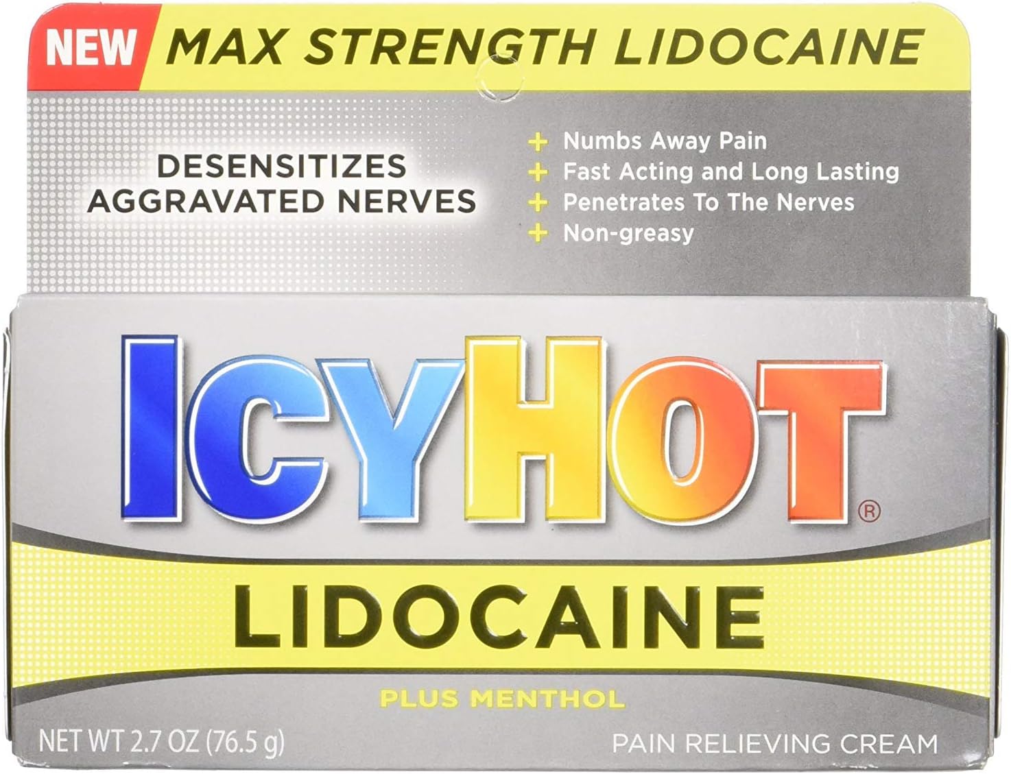 Buy ICY Hot Lidocaine Pain Relieving Cream Max Strength Plus Menthol