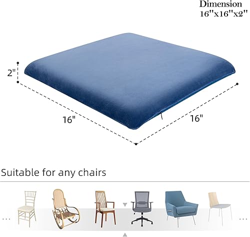 Miniatura 5 de urnexttour Cojines para sillas de comedor, almohadillas de espuma viscoelástica suave con respaldo antideslizante para cocina, oficina, automóvil,