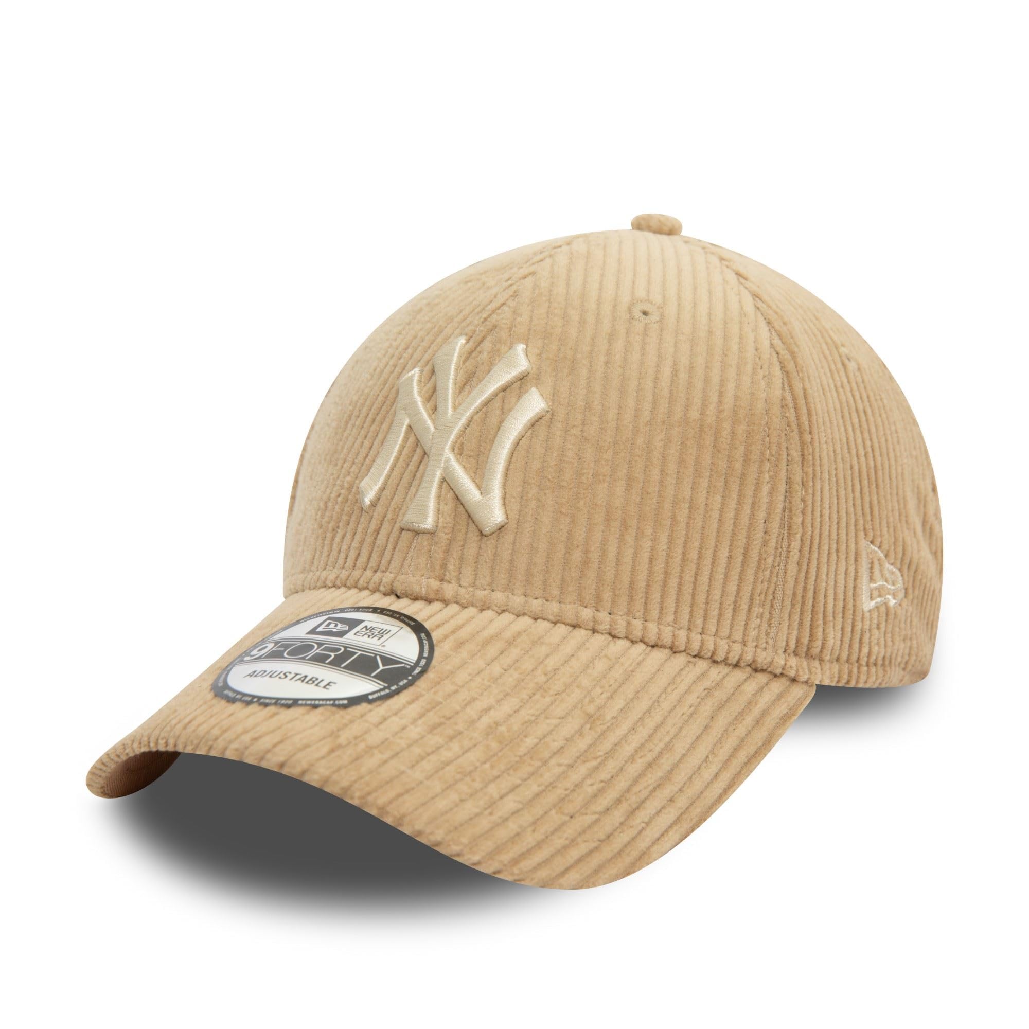 New Era New York Yankees Cap for Fans MLB Baseball Corduroy Adjustable hat Beige โ image 1
