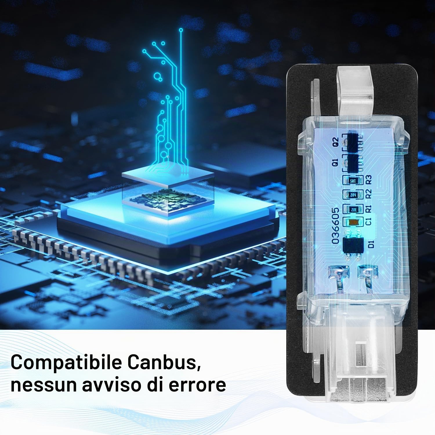 WinPower Luci Targa Led Lampadine Targa Auto Nessun Errore 6000K Luce Bianca Compatibile con Captur Espace Fluence Scenic Duster Lodgy Logan etc., 2 pezzi