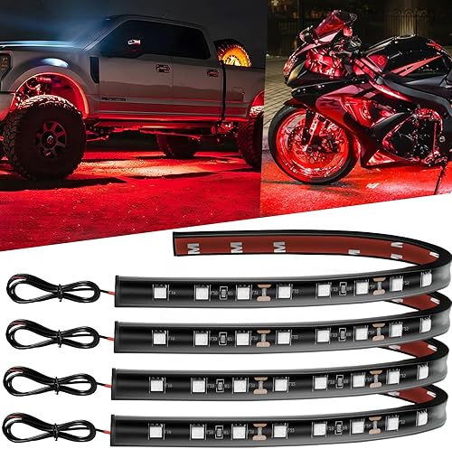 Miniatura 9 de Tira de luz LED de 12 V de 12.7 pulgadas, impermeable, color ámbar, para automóvil, carrito de golf, motocicletas, camiones, barcos, tira de luces