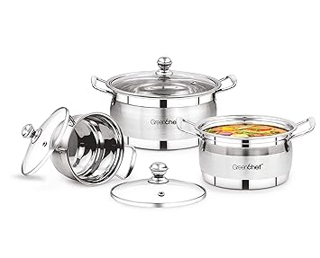GREENCHEF Stainless Steel Cook and Serve Set (Silver)