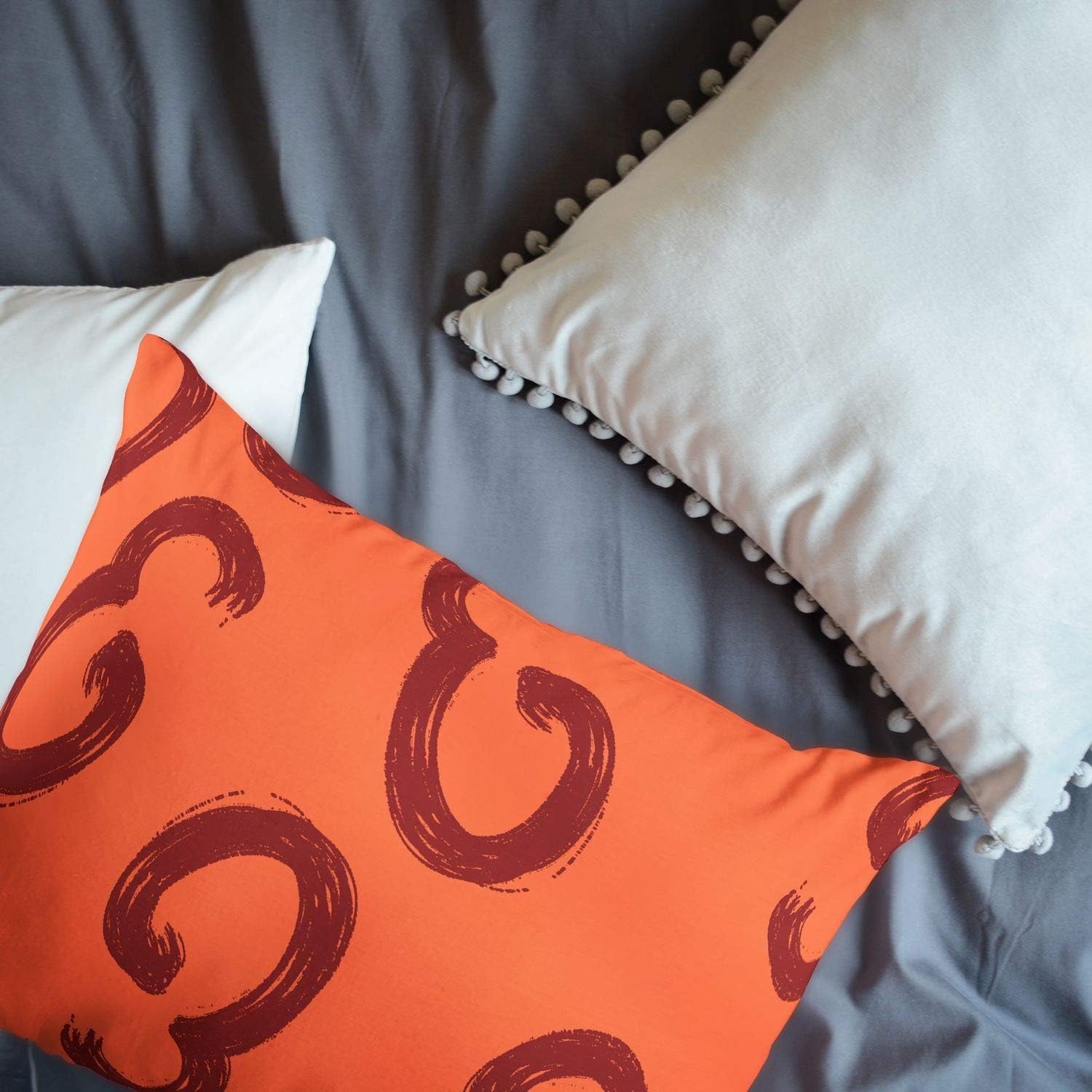 Bonateks BonaMaison Decorative Cushion Cover, Orange Bordeux Throw Pillow Covers, Home Decorative Pillowcases… - Image 3