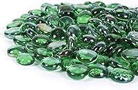 Vista 6 de Cuentas de vidrio de fuego de 5 libras, canicas de vidrio planas para hoguera y chimenea al aire libre, piedras preciosas de vidrio para relleno