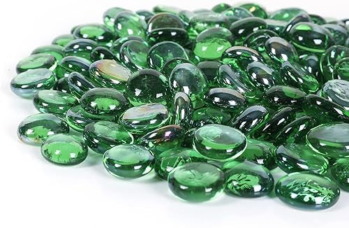 Miniatura 6 de Cuentas de vidrio de fuego de 5 libras, canicas de vidrio planas para hoguera y chimenea al aire libre, piedras preciosas de vidrio para relleno