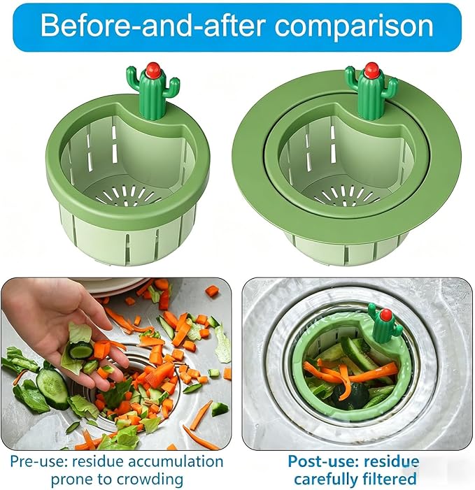 Colador de Cocina Cactus para Fregadero 2 pzas Verde miniatura 5