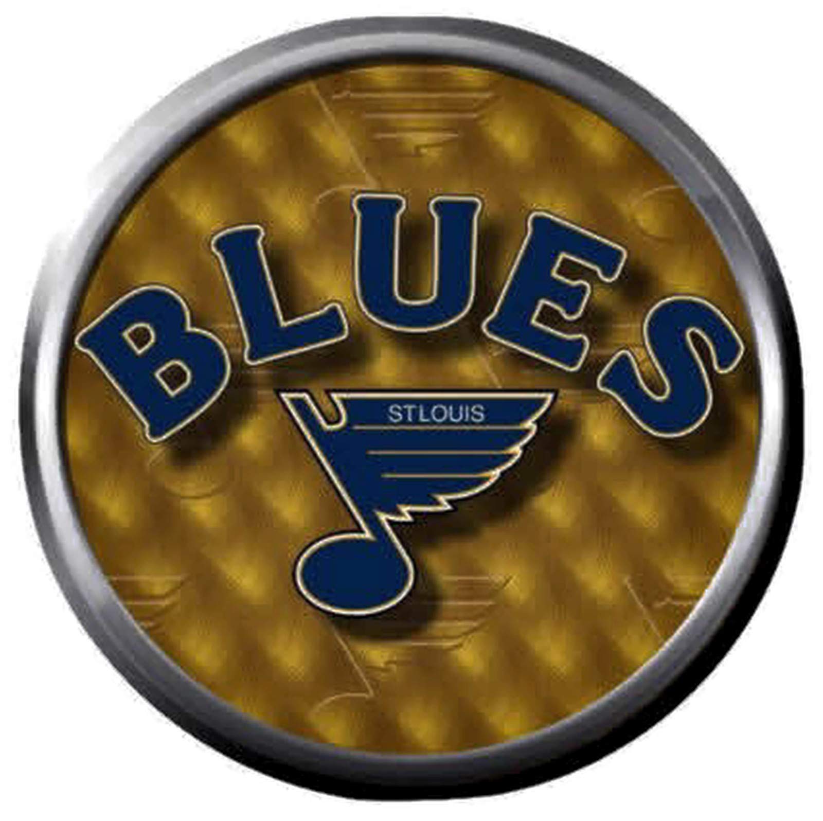 St Louis Blues NHL Hockey Logo Note On Gold 18MM - 20MM Fashion Snap Jewelry Snap Charm