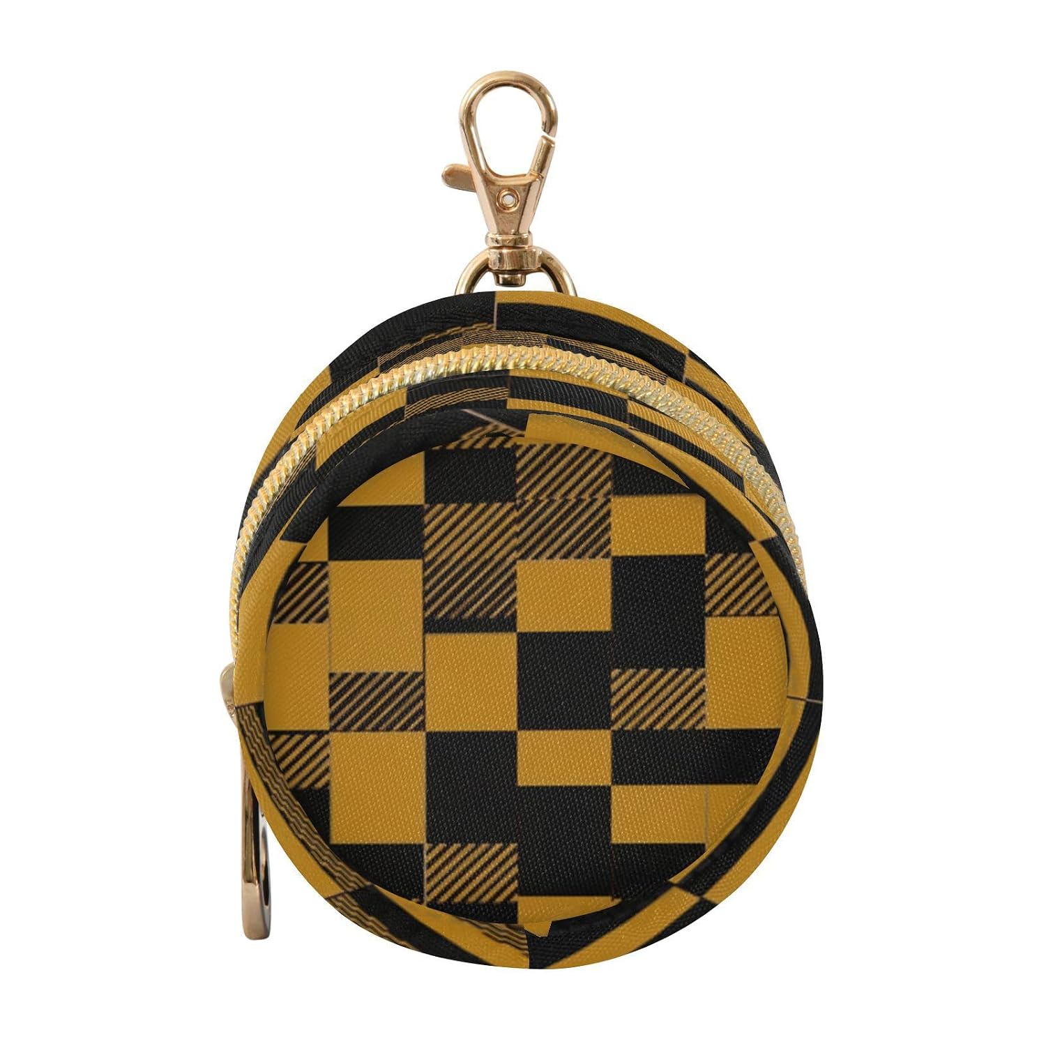 Yellow Checkered Portable Travel Pacifier Holder Case Pacifier Pouch