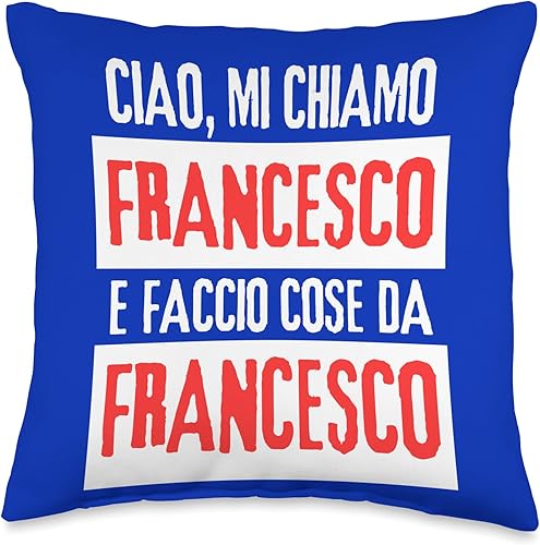 Ciao Sono Faccio Cose Da Francesco Personalizzato Throw Pillow, 16x16, Multicolor