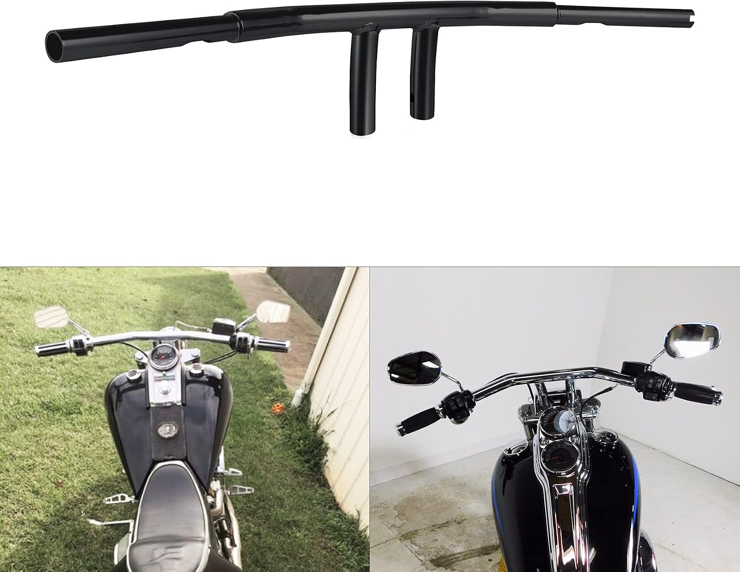 TCMT 6" Rise 1-1/4" Fat T-Bar Handlebar Fit For Harley Softail Slim Heritage Fat Boy Deluxe Deuce Sportster XL 883 1200 Dyna Super Glide Wide Glide Low Rider Fat Bob Custom Application