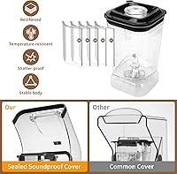 Vista 6 de Commercial Blender with Soundproof Shield, 70 Oz Quiet Professional Blenders, Heavy Duty Blender with Strong and Quiet Professional-Grade Power