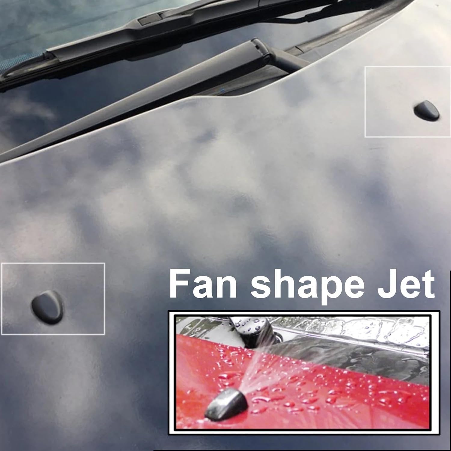 Compatible with Citroen for C2 MK1 2003-2009 for C5 MK2 2007-2017 OEM: 6438J2 6438E6 2Pcs Car Front Windshield Wiper Water Washer Nozzle Windshield Washer Nozzles