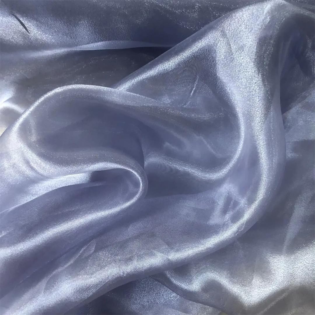 Organza Fabric， Multicolor Sequined Polyester Organza Fabric 100cm X 150cm for Sewing and Decoration(Grey)