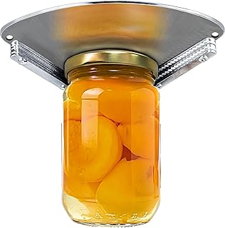 Verbesserter Edelstahl-Glasöffner für Senioren, Unterschrank-Glasöffner für schwache Hände, Glasdeckel und Flaschenöffner, Dosenöffner, Einhandglasöffner