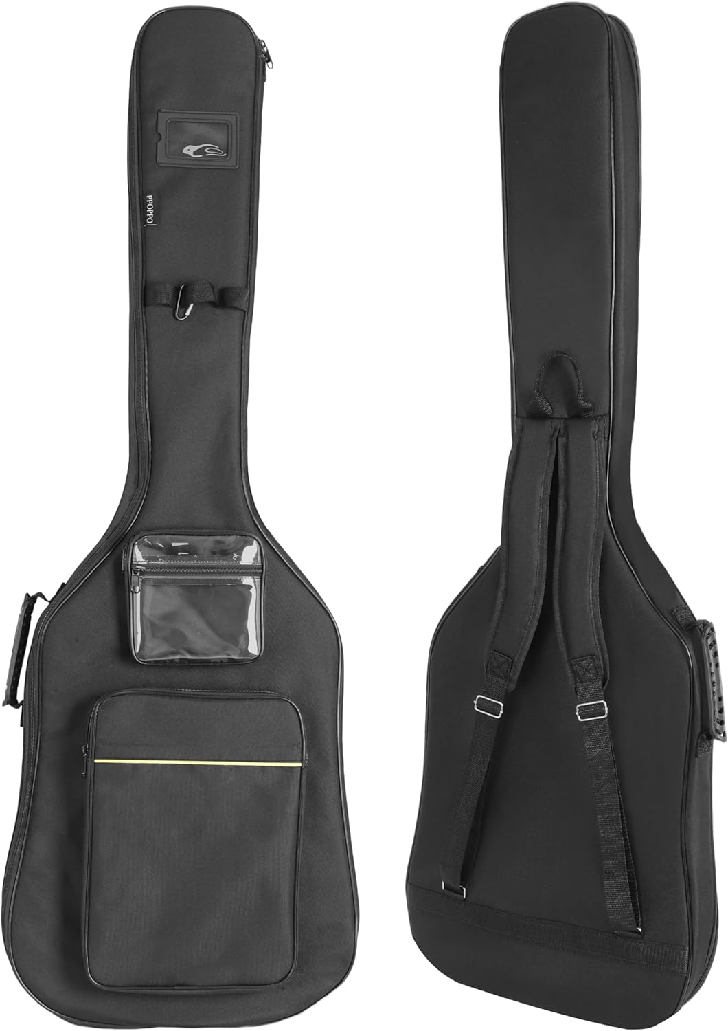 Bass Guitar Gig Bag & Electric Bass Guitar Case with Neck Fixed Strap, 0.35″ Padding, Water-Resistant Oxford Fabric, Soft Guitar Backpack Case with Adjustable Shoulder Straps & Back Hanger Loop