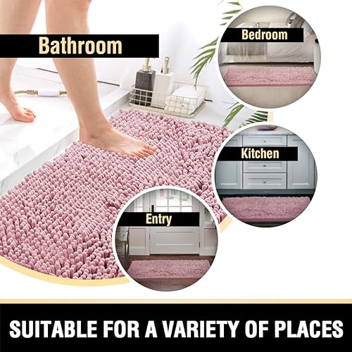 Miniatura 62 de Alfombras de baño Tapetes para baño antideslizante de chenilla de lujo alfombra de baño alfombra extra suave y absorbente Tapetes peludos lavables