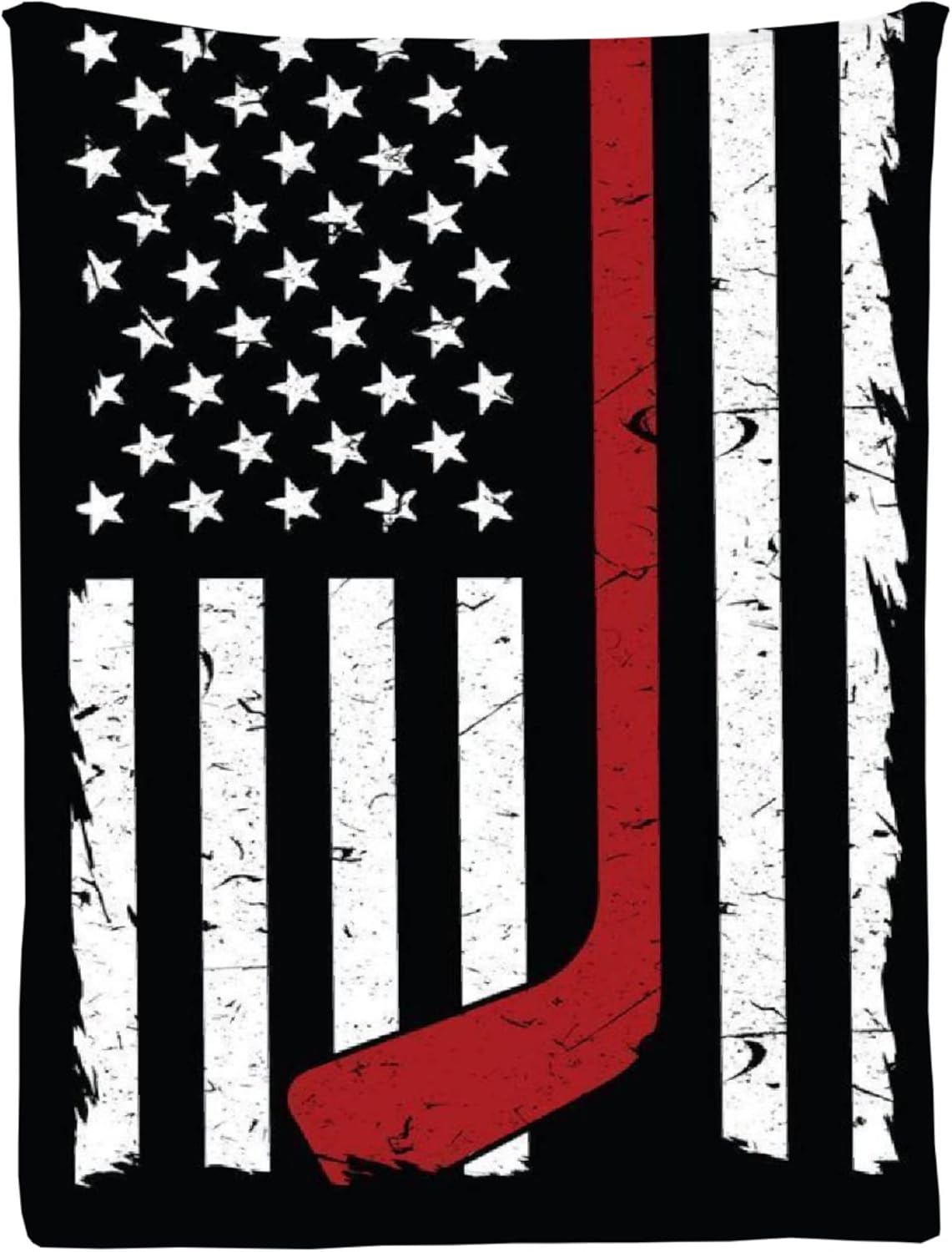 American Hockey Flag Super Soft Micro Fleece Blankets Quilt Plush Lightweight Decorative Couch, Sofa, Travel, Lap, Bed Throw Blanket,60"x50" for Teens