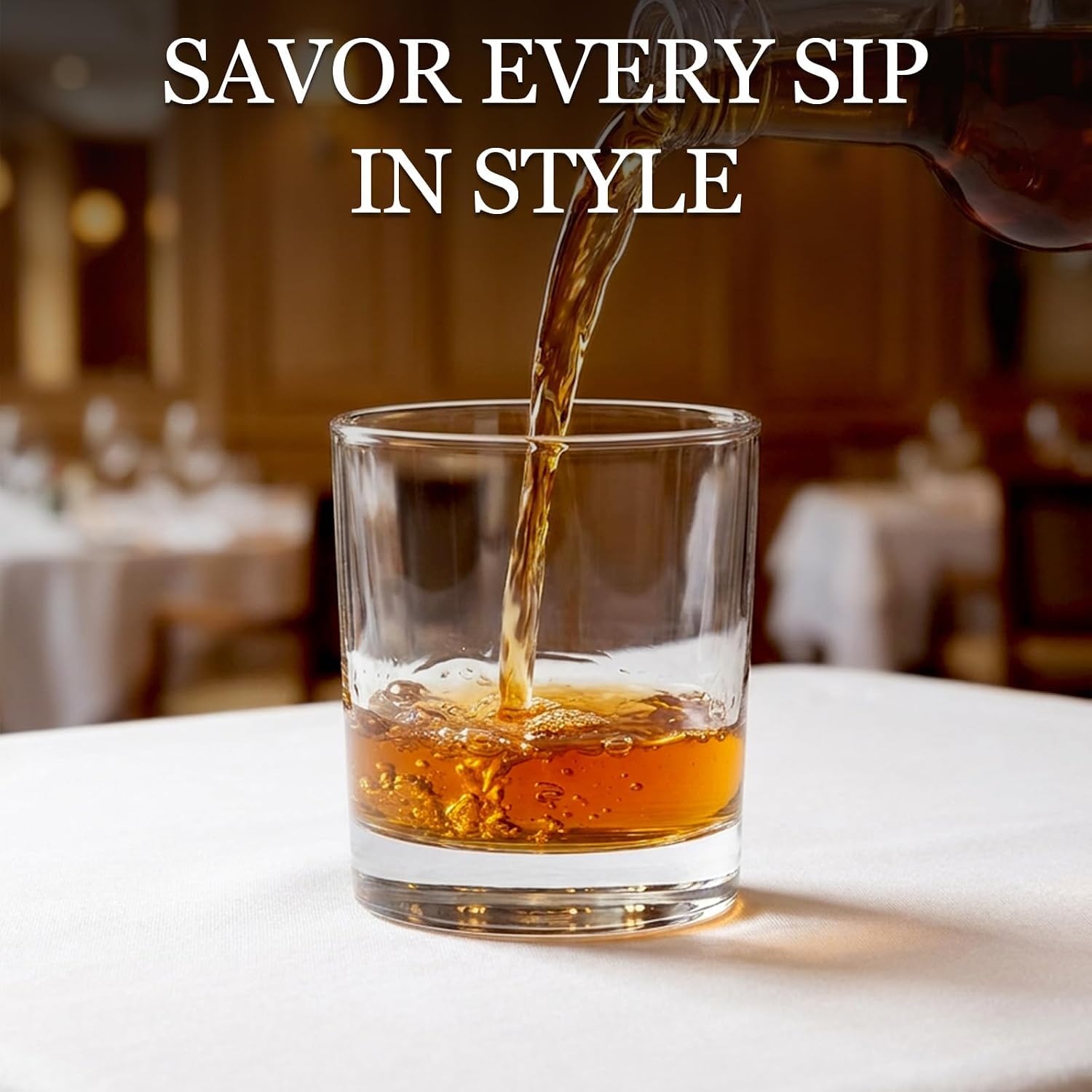 24 Pack Old Fashioned Glasses, 10 oz Heavy Base Rocks Glasses, Elegant Whiskey Glass Cups for Bourbon, Cocktails, Water & Coffee