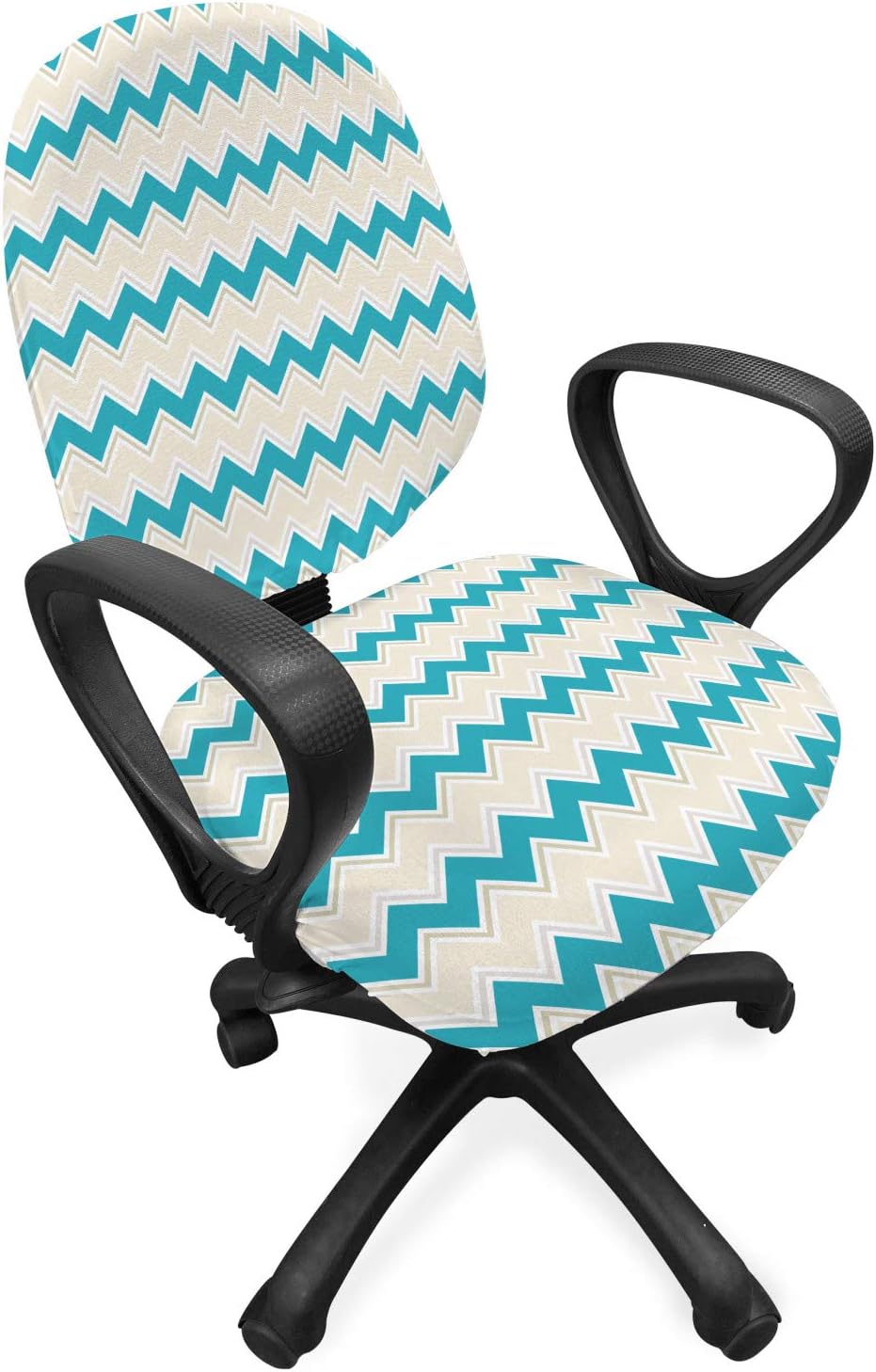 Ambesonne Floral Office Chair Cover, Violet Tones Grungy Look Flower Print Wild Rose, Stretchable Decorative Universal Size High Back Printed Slipcover, Purple Grey