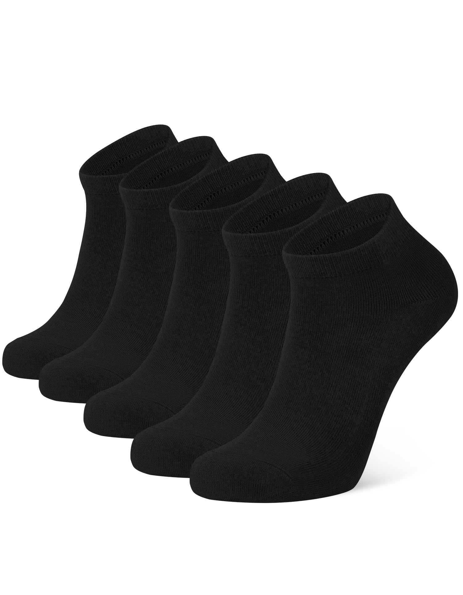 CLOSEMATE Calcetines Tobilleros Hombre Mujer de Algodón 5 o 10 pares Transpirables Suaves Cómodos Verano Cortos Bajos Blanco Negro