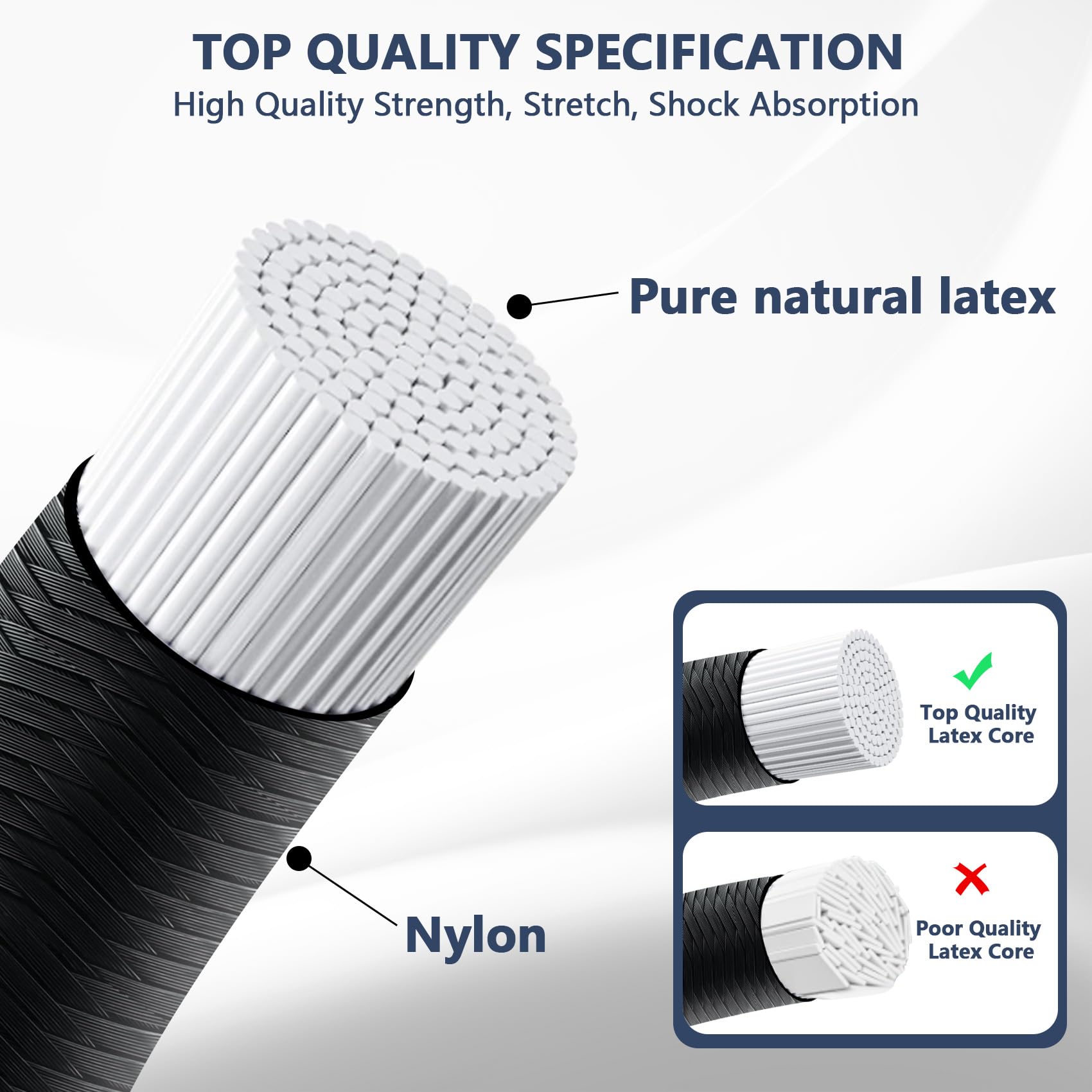 Corde élastique en nylon noir de 6,35 mm pour camping, kayak, terrasses pour réparation de poteaux de tente, bricolage, attaches