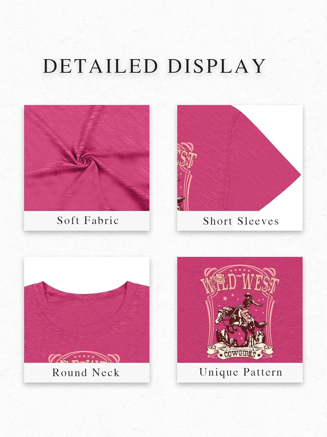 Retro Western Shirts for Women Cowgirl Tshirt Cow Skull Cowboy Rodeo Graphic Tee Tops Vintage Country Music Outfits - Image 4