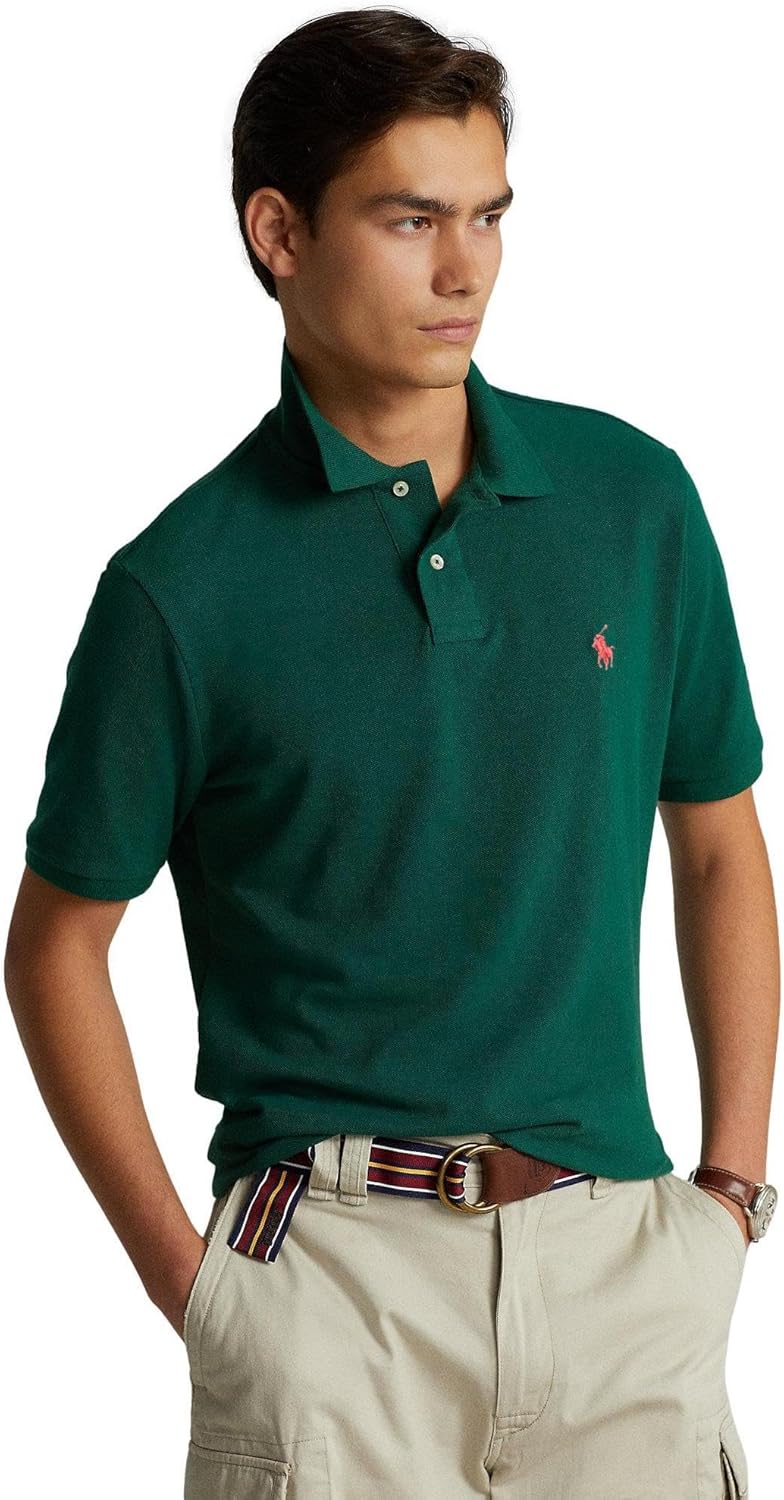 POLO RALPH LAUREN Men's Classic Fit Mesh Pony Logo Polo Shirt (L, NewForest) - Image 2