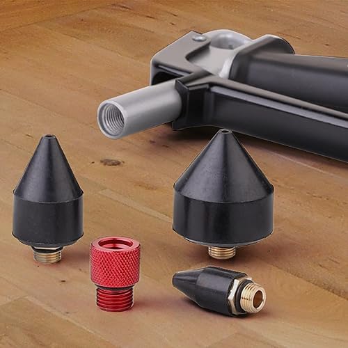 Vista 6 de Hromee Juego de puntas de goma de 1/8 pulgadas para pistola de soplado de aire, boquilla de pistola de compresor de aire de 4 piezas con adaptador