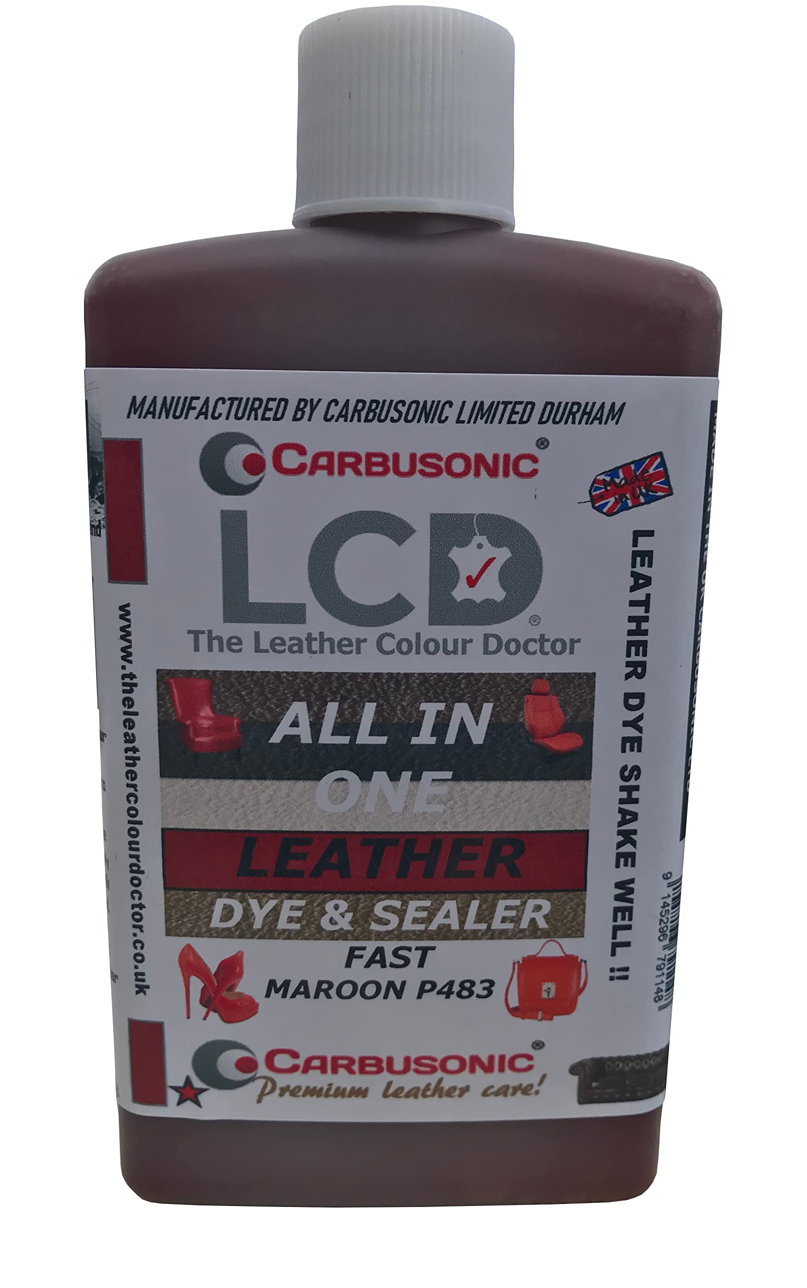 Carbusonic All in one Leather dye and sealant, Interior Leather Paint for Car Seats, Sofas, Arm Chairs, Shoes, Handbags & More. (Dark Grey, 500 ml) — view 36