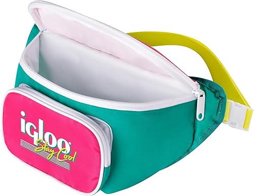 Miniatura 3 de Igloo Riñoneras retro, bolsa cruzada aislada, riñoneras de moda, paquete de cadera de viaje ajustable y ligero