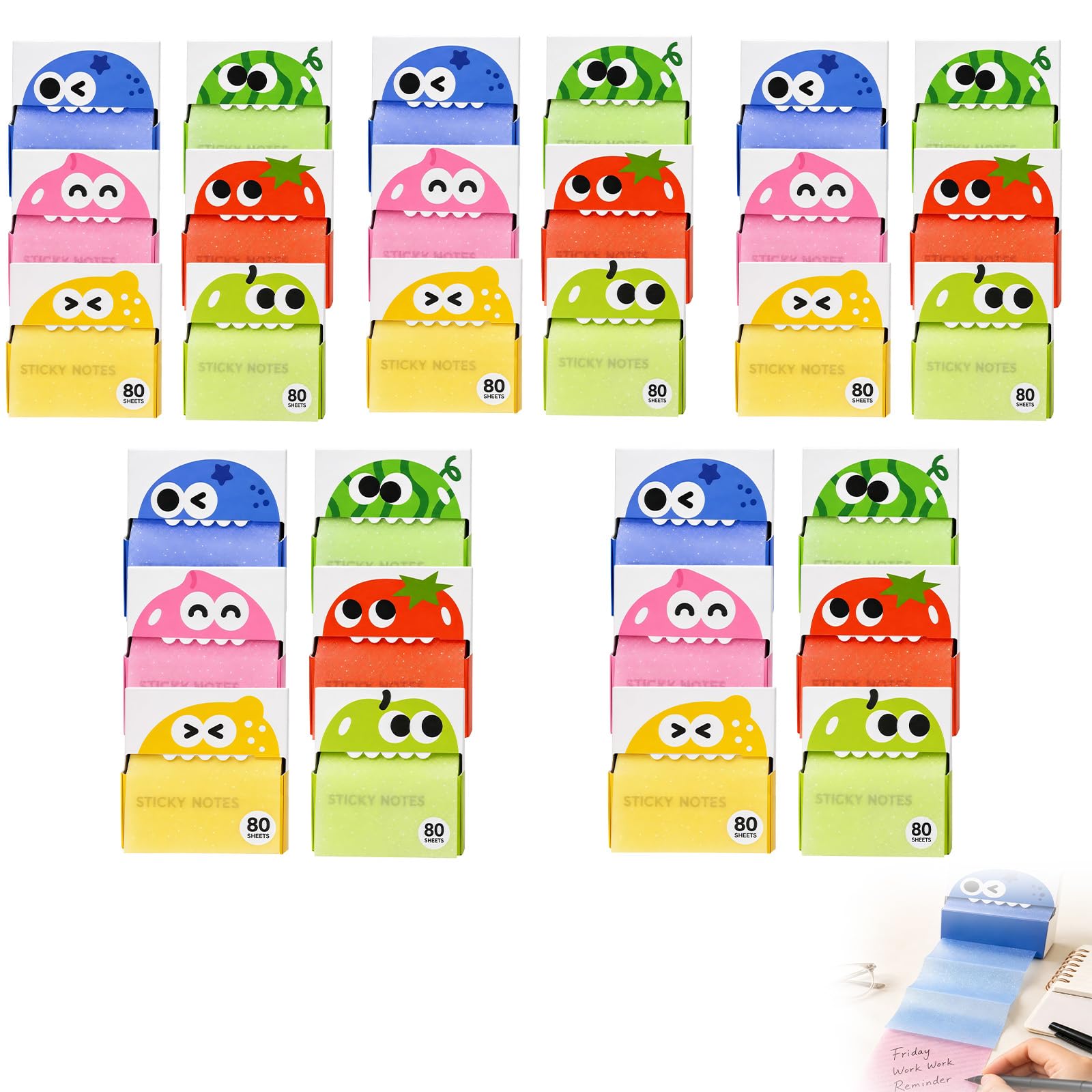 Transparent Sticky Notes, Clear Sticky Notes, Glitter Sticky-Notes，30 PCS