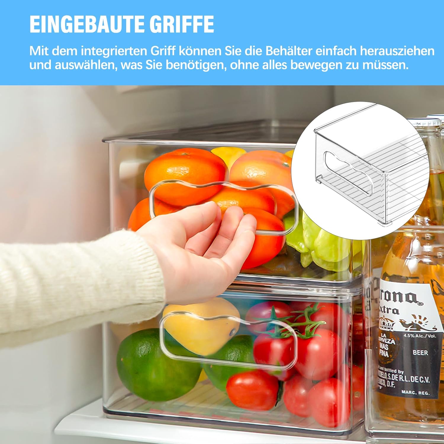 Fridge Organiser Set - 9 Pack (3 Sizes) Fridge Organiser, Kitchen Organiser for Pantry, Freezer, Cupboard, Drawer, Office - BPA Free