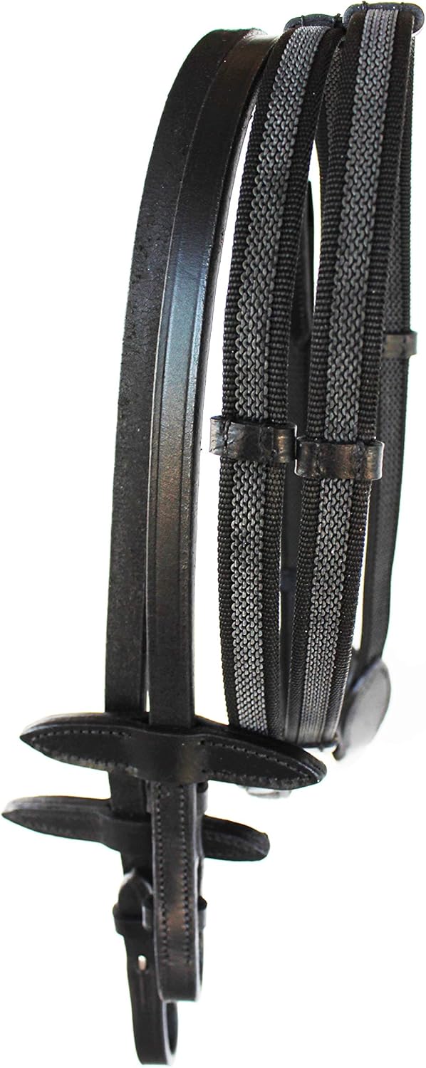 CHALLENGER English Horse Padded Figure Eight Leather Adjustable Jumping Hunter Bridle 803475BKF