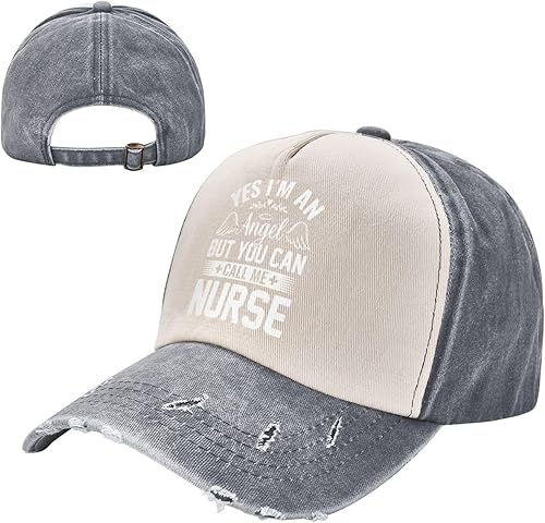 Miniatura 2 de Yes I M an Angel But You Can Call Me Nurse Nurse Baseball Cap for Men Women Hats Adjustable Vintage Washed Cotton Dad Hat